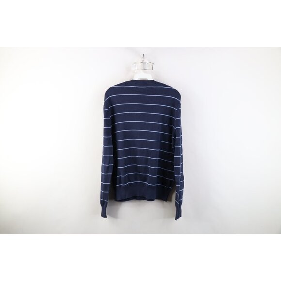 Vtg 90s Ralph Lauren Mens Medium Lightweight Striped Pima Cotton Knit Sweater - Picture 9 of 11